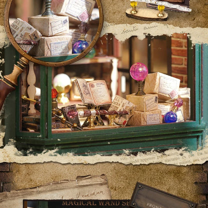 Kit DIY de casita de lectura de madera con luces LED – Artesanía en miniatura de inserción de estantería hecha a mano para decoración del hogar y regalos