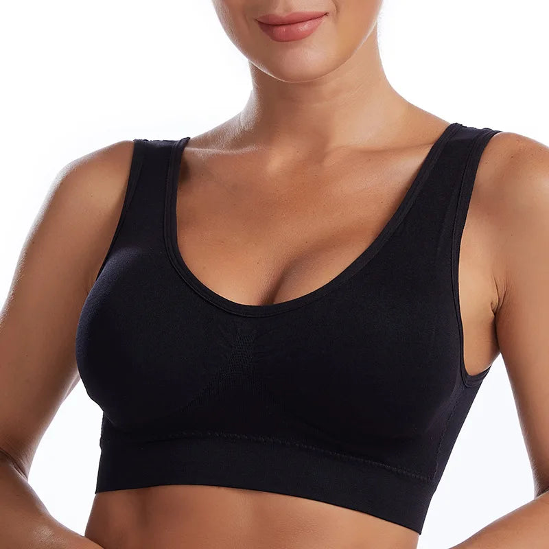 S-7XL Plus Size Wireless Sports Bra – Seamless Non-Wired Adjustable Comfort Bra for Yoga, Fitness & Everyday Wear