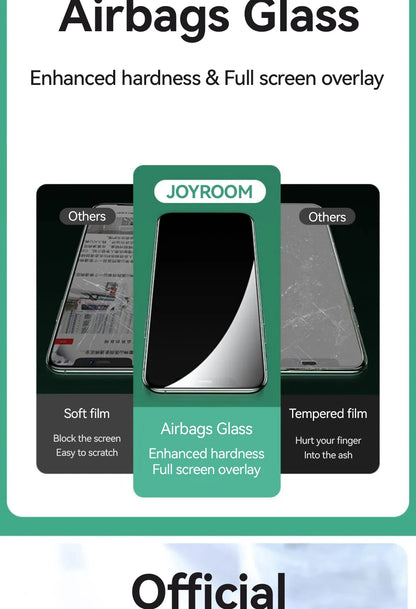 Protector de pantalla de cristal templado HD Joyroom para iPhone series 15, 16 y 17 – Cobertura total (1–3 unidades)