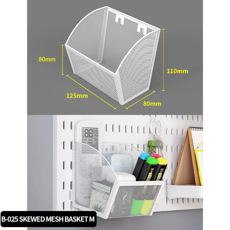 Kit de organización modular de pared con tablero perforado (Pegboard) para bricolaje – Paneles de almacenamiento colgantes sin taladro para cuartos de manualidades, oficina y organización del hogar