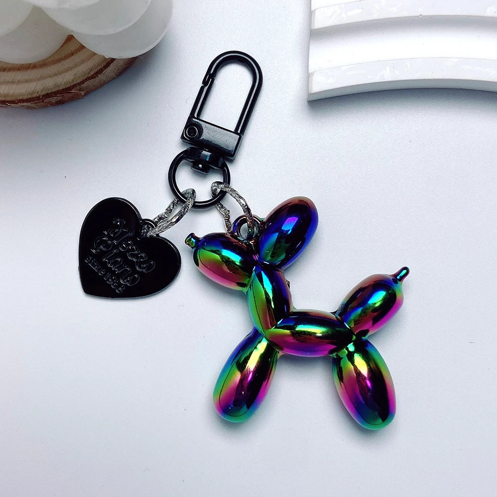 Cute Acrylic Balloon Dog Keychain – Cartoon Y2K Bag Pendant for Women & Couples, Car Key Chain, Jewelry Gift & Decorative Accessory