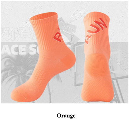 Running Socks for Men & Women – Quick-Dry Middle Tube Crew Socks for Marathon, Cycling & Fitness Training
