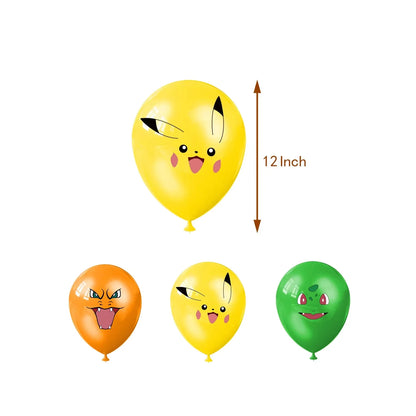 Pokémon Birthday Party Decorations Set – Balloons, Keychains, Napkins, Stickers, Tableware, Plates & Tablecloth Party Supplies & Favors