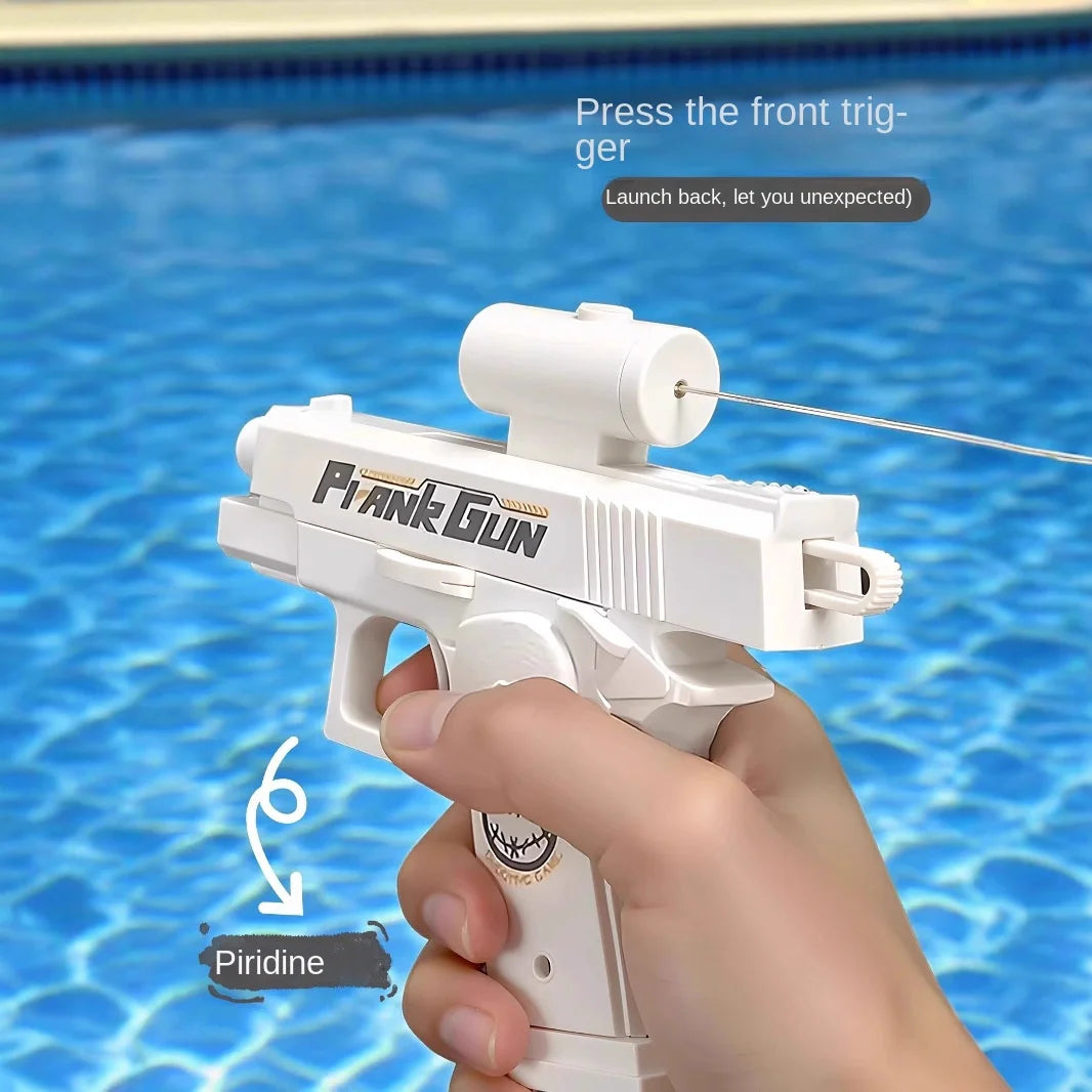 Pistolet à eau double face – Jouet de farce d'été amusant, mini pistolet à eau tactique pour enfants et adultes, batailles aquatiques à la piscine et à la plage