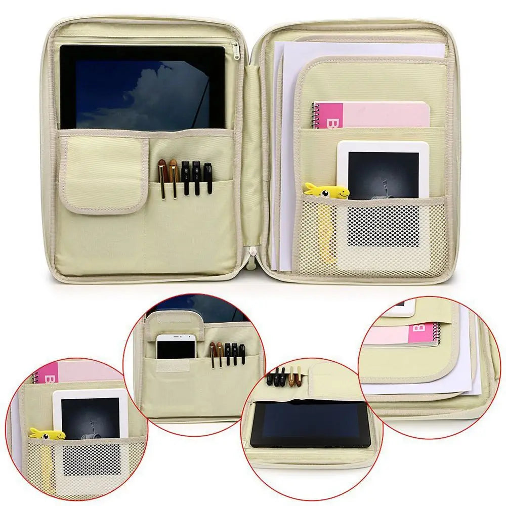 A4 Zipper Portfolio Folder – Travel Conference Document Case & Multifunction File Organizer Bag