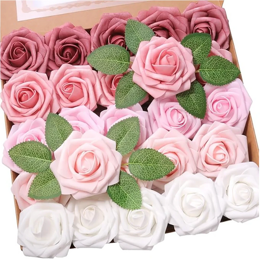 Rosas artificiales de espuma, de 10 a 100 unidades – Rosas sintéticas realistas para ramos de boda, centros de mesa, decoraciones para fiestas, regalos para el Día de la Madre y San Valentín, arreglos florales de bricolaje