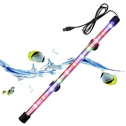 17-47cm Multicolor Aquarium LED Light – USB Waterproof Submersible Fish Tank Mood Lamp, Decorative Plant & Aquatic Grow Light