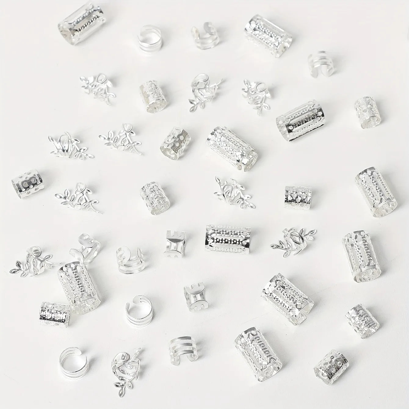 40/80PCS Anillos Huecos para el Pelo – Accesorios DIY de Joyería para Rastas para Mujeres y Niñas | Decoración para Trenzas y Peinados