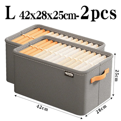 Thickened Clothes Storage Organizer – Foldable Wardrobe Storage Box for Pants, Sweaters, Jeans & Clothing, Drawer Organizer Cabinet Storage Container for Home Organization