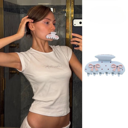 Pinzas para el pelo de cereza bonitas – Pinzas para el pelo de acetato con diamantes de imitación de frutas, flores y mariposas para mujeres y niñas | Accesorios para el pelo de moda Kawaii