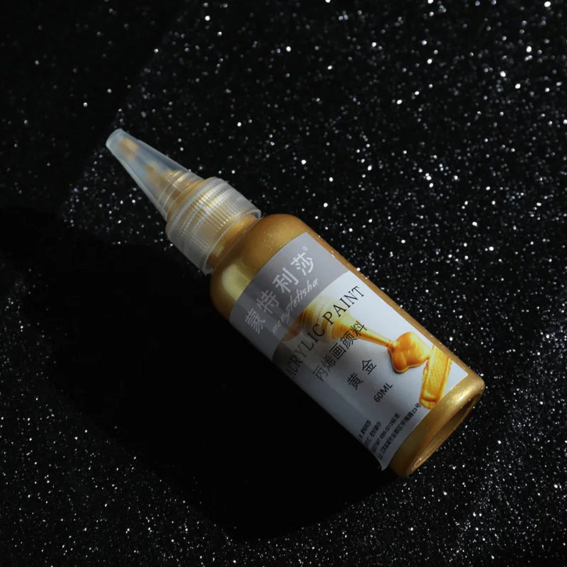 60ml Metallic Gold Acrylic Paint – Waterproof DIY Pigment for Art & Craft Projects
