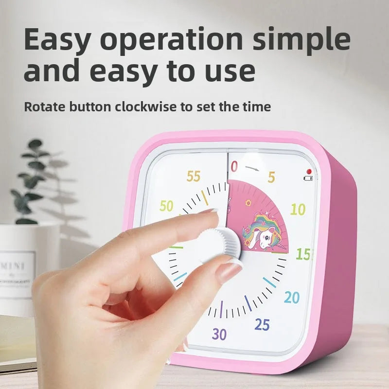 Temporizador visual de 60 minutos con luz nocturna – Reloj de cuenta regresiva para niños, estudiantes y productividad