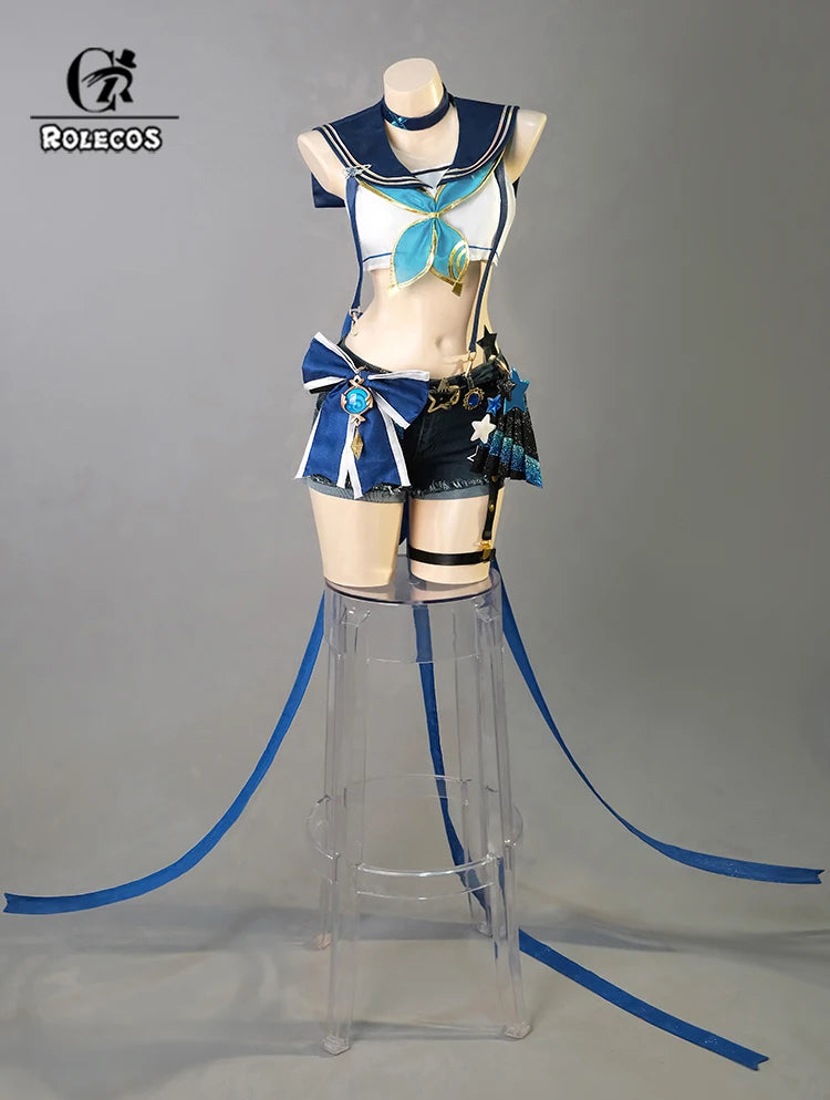 Genshin Impact Furina Cosplay Costume – Fanart Swimwear Swimsuit Outfit for Women, Halloween & Roleplay Costume Set