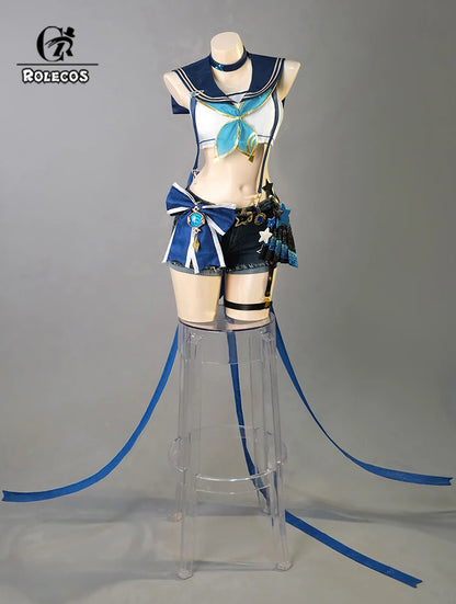 Genshin Impact Furina Cosplay Costume – Fanart Swimwear Swimsuit Outfit for Women, Halloween & Roleplay Costume Set