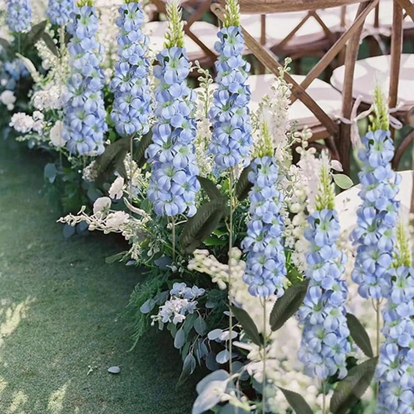 5 flores artificiales de jacinto – Tallos florales de imitación de ratán para decoración de sala de estar, celebraciones de boda, paredes de jardín, cajas de regalo y accesorios de bricolaje