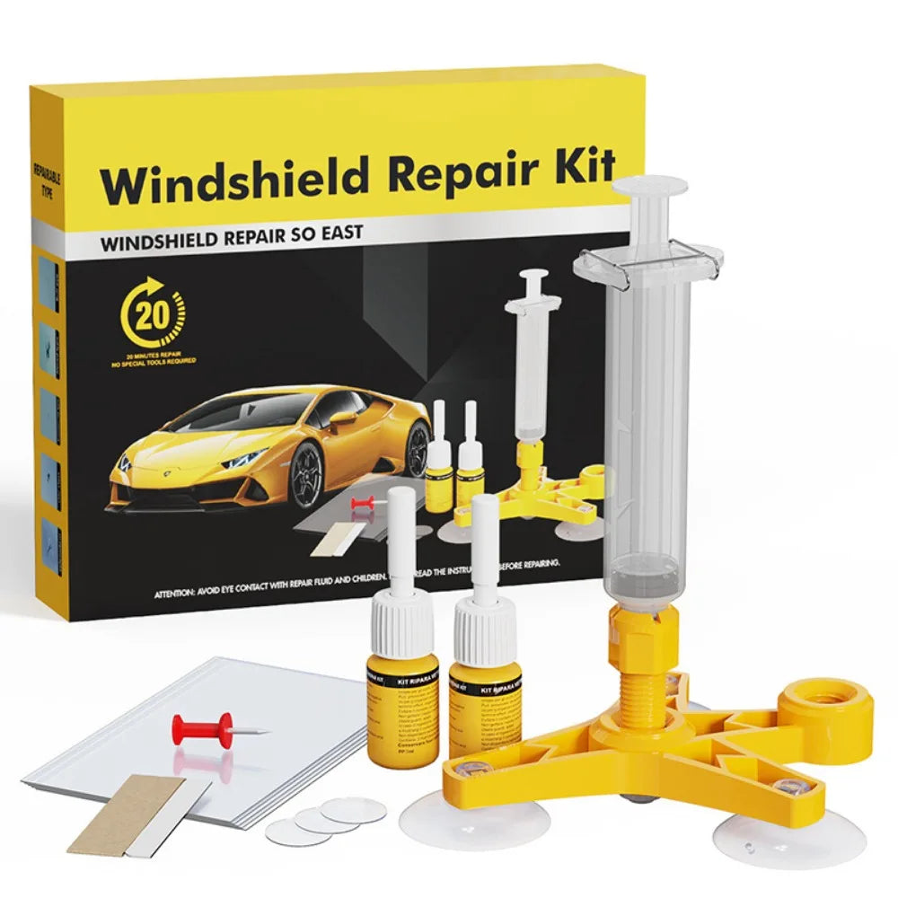Kit de reparación de grietas para parabrisas – Resina reparadora de chips y grietas de cristales para parabrisas, pantallas y mantenimiento de cristales de automóviles