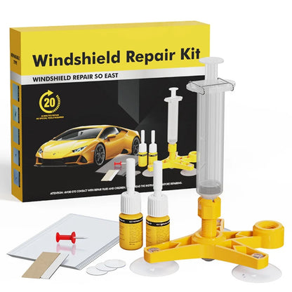 Kit de reparación de grietas para parabrisas – Resina reparadora de chips y grietas de cristales para parabrisas, pantallas y mantenimiento de cristales de automóviles