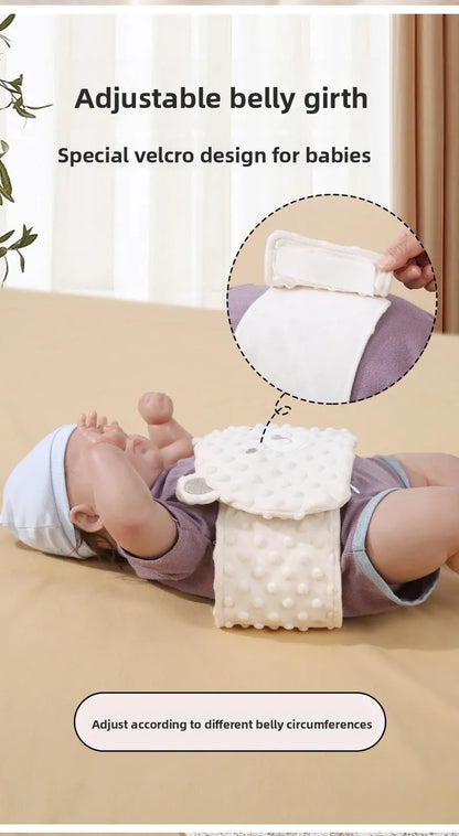 Faja suave para bebé con paquete térmico de frijoles rojos – Envoltura abdominal de dibujos animados para bebés para calor, alivio de gases y comodidad estomacal