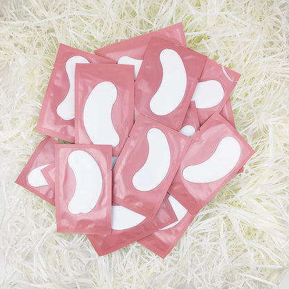 25/50/100 pares de parches para extensión de pestañas LAUKISS – Almohadillas sin pelusa debajo de los ojos para construcción de pestañas, pestañas postizas y aplicación de belleza