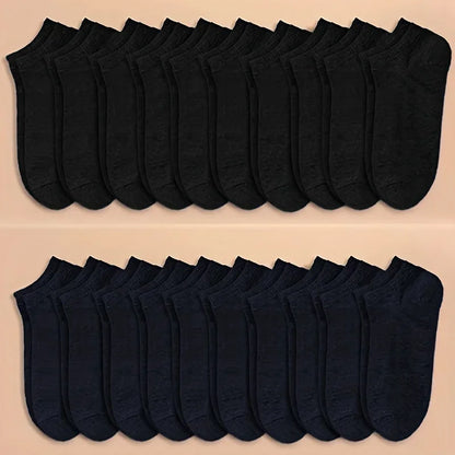 10/20/40 Pairs Unisex Cotton Ankle Socks – Soft Low Cut Everyday Socks for Men & Women