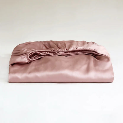 Luxury Mulberry Silk Fitted Sheet – Soft Elastic Mattress Cover for Single, Double, Queen & King Beds