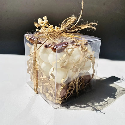 50 Boîtes cadeaux transparentes en PVC pour bougies, dragées, bonbons et emballages cadeaux de fête (5 × 5 × 5 cm)