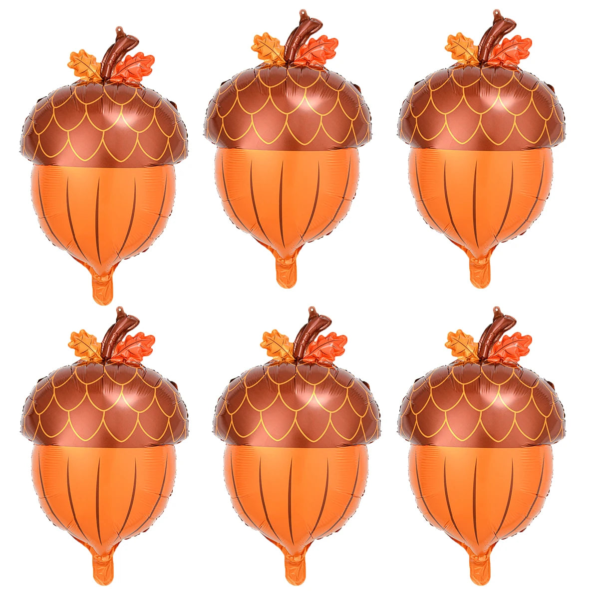 5PCS Fall Maple Leaf, Pine Cone & Pumpkin Balloon Set – Autumn Harvest Festival & Thanksgiving Day Party Decorations