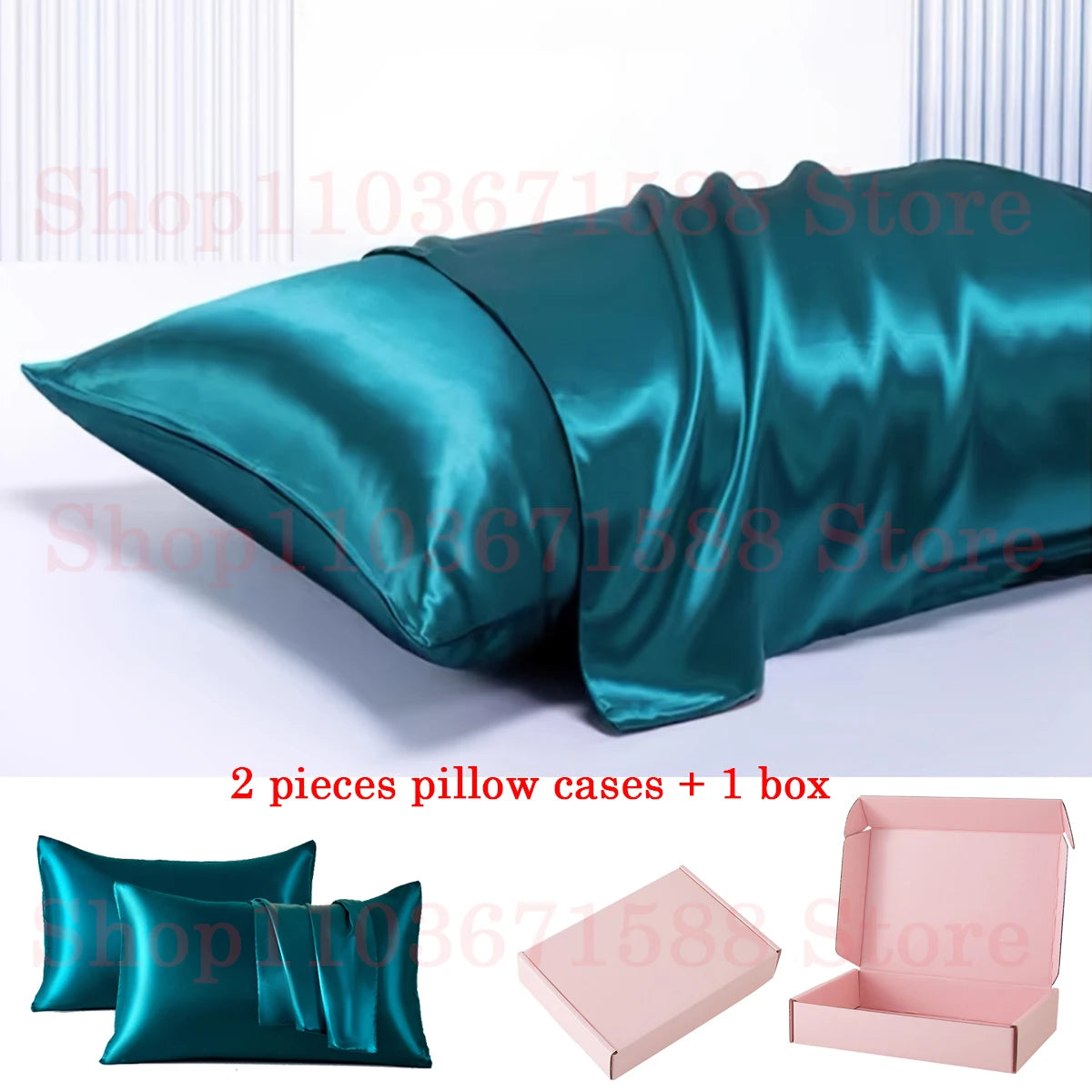 Satin Pillowcase Set of 2 – Soft Cooling Pillow Covers for Hair & Skin