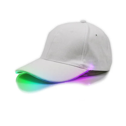Fiber Optic LED Baseball Cap – 7-Color Luminous Light-Up Hat with USB Rechargeable Design for Parties, Performances & EDC
