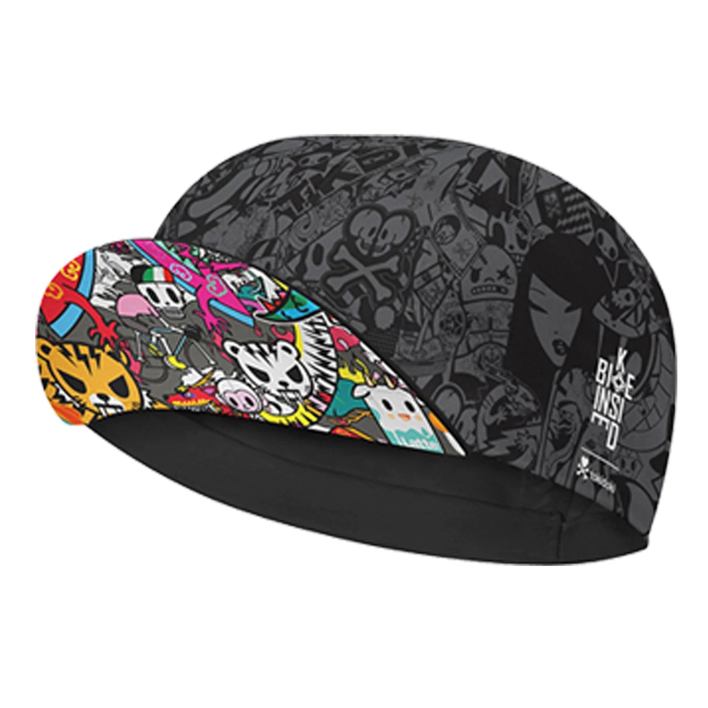 SweetMatt Retro Cycling Cap – Cartoon Beer, Coffee & Ice Cream Print Quick-Dry Polyester Sports Hat for Summer Bike Riding