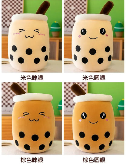 Giant Bubble Tea Plush Pillow – 22–70cm Squishy Milk Tea Boba Stuffed Toy Fruit Drink Bottle Decor Gift