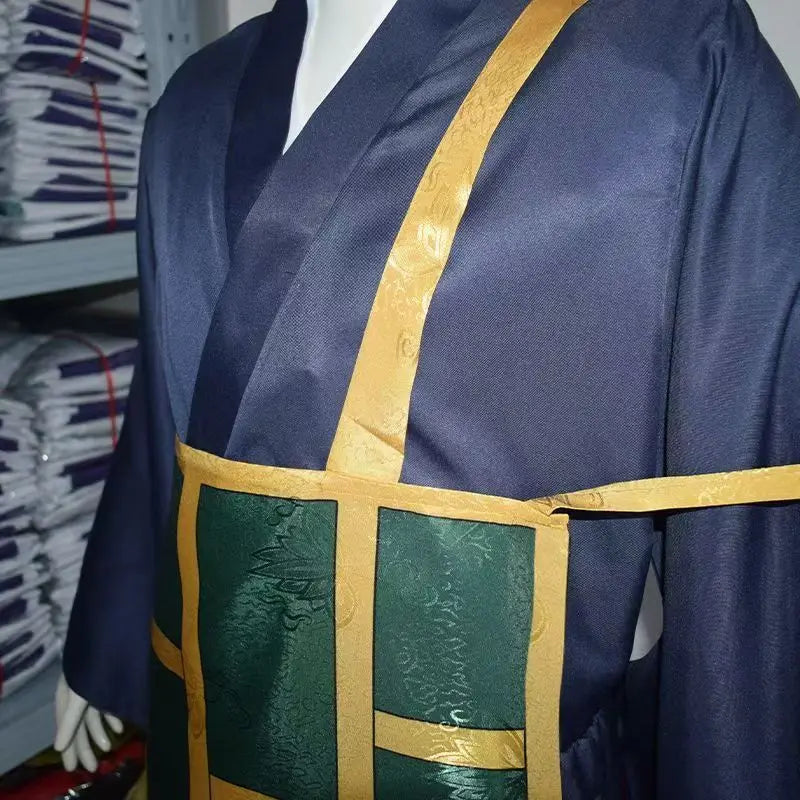 Jujutsu Kaisen Geto Suguru Cosplay Costume – Black & Blue Kimono School Uniform with Wig Anime Outfit for Halloween, Convention & Roleplay