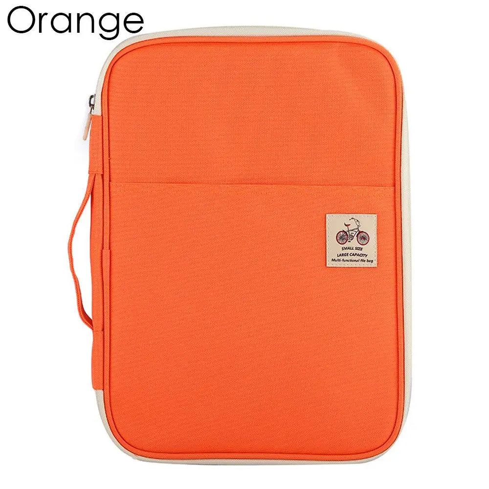 A4 Zipper Portfolio Folder – Travel Conference Document Case & Multifunction File Organizer Bag