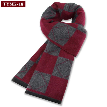Écharpe d'hiver en imitation cachemire pour homme, douce à carreaux, chaude en mélange de laine, longue, châle, cache-col