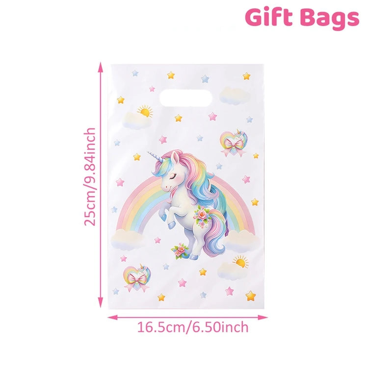 10/25/50 unidades Bolsas de Regalo de Unicornio para Dulces – Lindas Bolsas de Mano para Recuerdos de Fiesta, Decoraciones de Cumpleaños, Baby Showers, Regalos para Niños y Artículos de Celebración