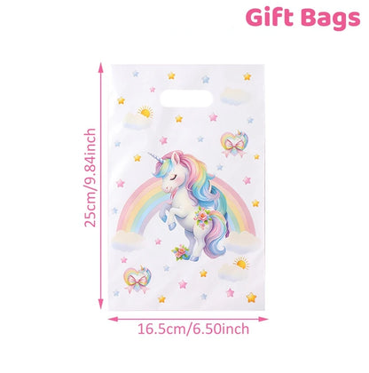 10/25/50 unidades Bolsas de Regalo de Unicornio para Dulces – Lindas Bolsas de Mano para Recuerdos de Fiesta, Decoraciones de Cumpleaños, Baby Showers, Regalos para Niños y Artículos de Celebración