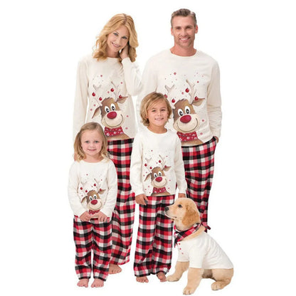 Christmas Family Matching Pajamas Set – 2-Piece Xmas Sleepwear for Mom, Dad & Kids, Baby Rompers, Casual Loose Family Holiday Outfits