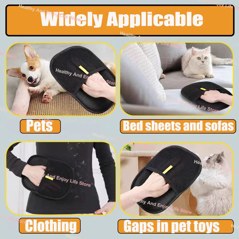 Guante Quitapelos para Mascotas – Manopla Reutilizable de Doble Cara para Recoger Pelo y Limpiar Pelo de Perros y Gatos