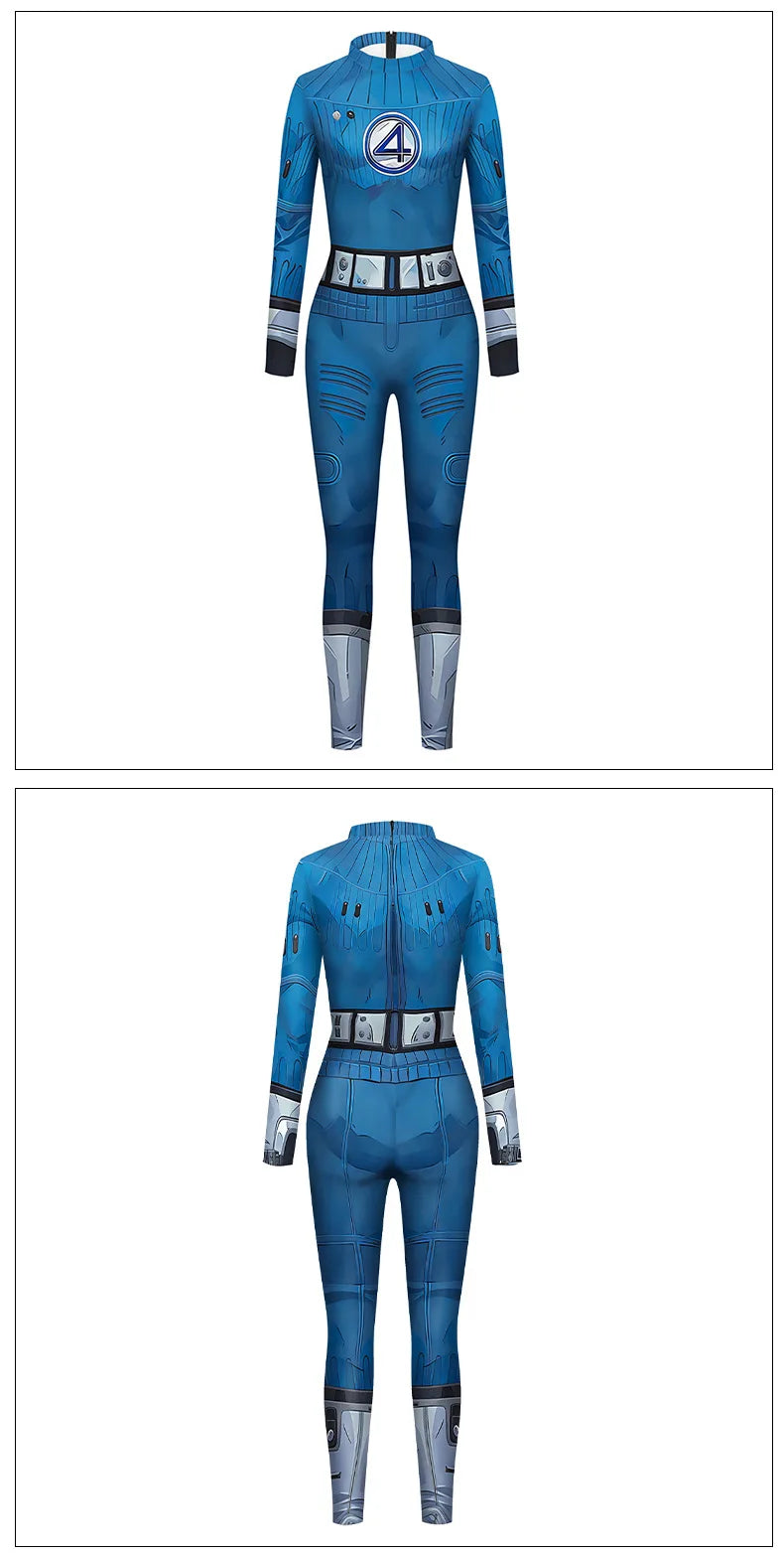 Fantastic Four Cosplay Bodysuit – Susan / Reed Richards Zentai Jumpsuit (Halloween Catsuit Costume)