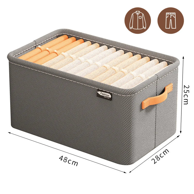 Thickened Clothes Storage Organizer – Foldable Wardrobe Storage Box for Pants, Sweaters, Jeans & Clothing, Drawer Organizer Cabinet Storage Container for Home Organization