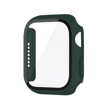 Funda con protector de pantalla de cristal templado para Apple Watch Series 10, 9, 8, 7, 6, SE y 5 (38 mm-46 mm) – Cubierta protectora completa 2 en 1