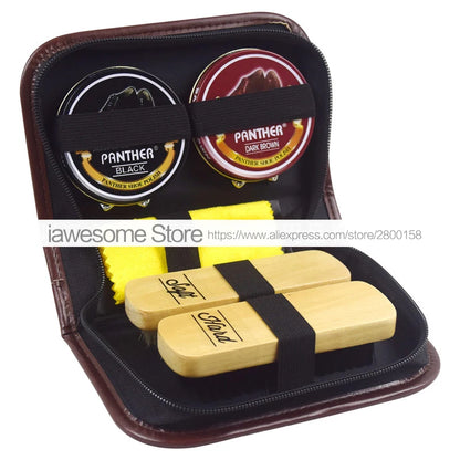 Professional Shoe Care Kit – Portable Leather Shoe Cleaning & Polishing Set with Brush, Shoehorn & Shine Tools for Boots & Sneakers