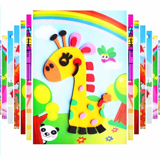 10/20PCS Pegatinas de Animales 3D de Goma EVA – Juego de Manualidades de Puzle de Dibujos Animados para Niños, Juguete Educativo Creativo, Regalo de Actividad Artística de Múltiples Diseños