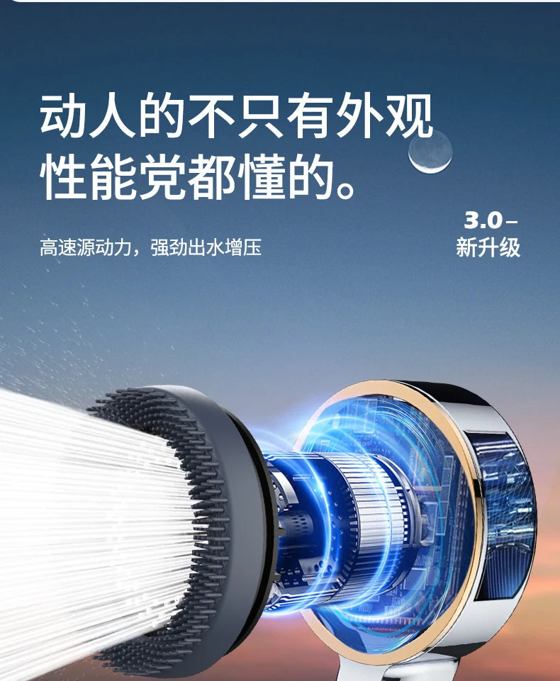 Cabezal de ducha filtrado Supercharged – Pulverizador de ducha ajustable de 4 modos de ahorro de agua, cabezal de ducha de baño de alta presión con filtro de sellado de agua y ajustes de pulverización multifuncionales
