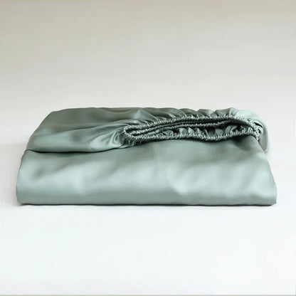 Luxury Mulberry Silk Fitted Sheet – Soft Elastic Mattress Cover for Single, Double, Queen & King Beds