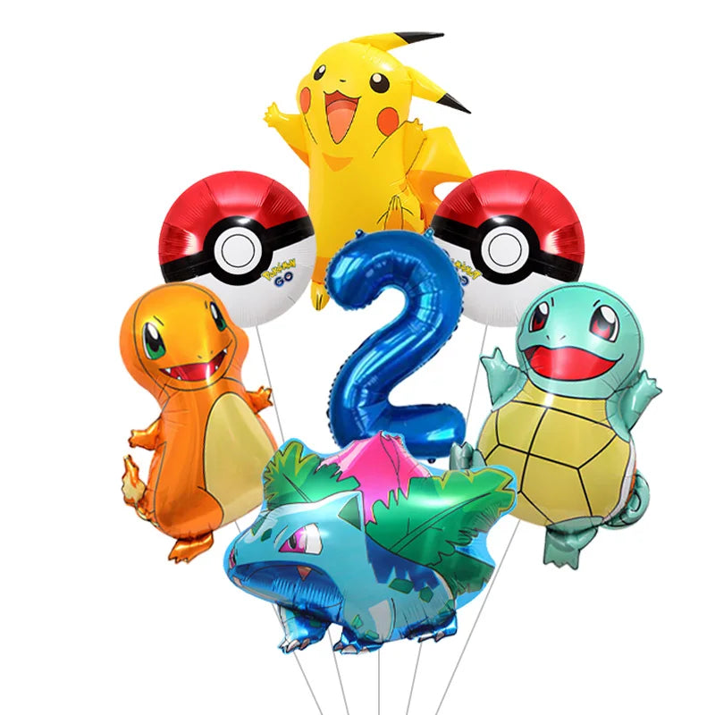 Cartoon Pikachu Shaped Foil Balloons – Aluminum Film Balloons for Indoor & Outdoor Party Decorations