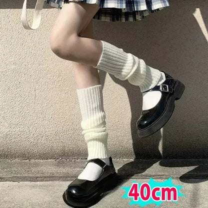 Calentadores de piernas de punto Lolita para mujer – Puños largos de ganchillo para botas y calentadores de pies de invierno Y2K (40–70 cm)