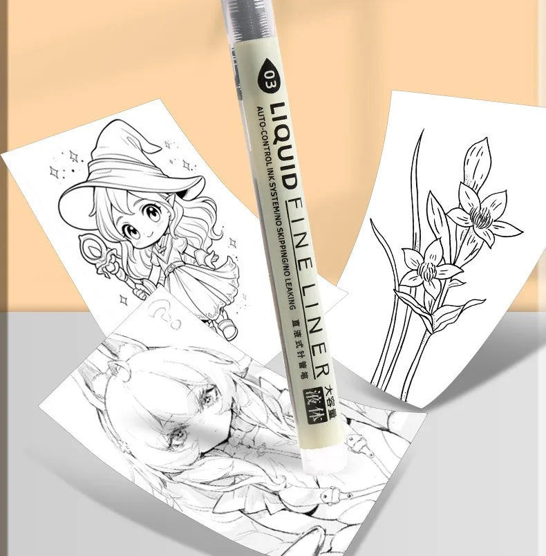 Set de marqueurs Manga – Stylos à croquis à pointe fine 5/8 pièces pour le dessin, l'illustration, la calligraphie et les fournitures scolaires