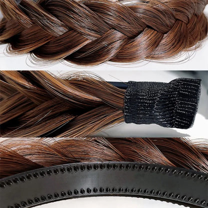 Diadema Bohemio Trenzado Sintético para Mujer Banda de Pelo Elástica para Fiestas y Cosplay