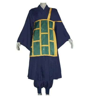 Jujutsu Kaisen Geto Suguru Cosplay Costume – Black & Blue Kimono School Uniform with Wig Anime Outfit for Halloween, Convention & Roleplay
